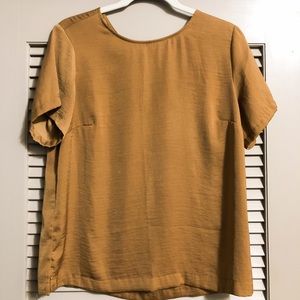 Size M A New Day dark gold silky top